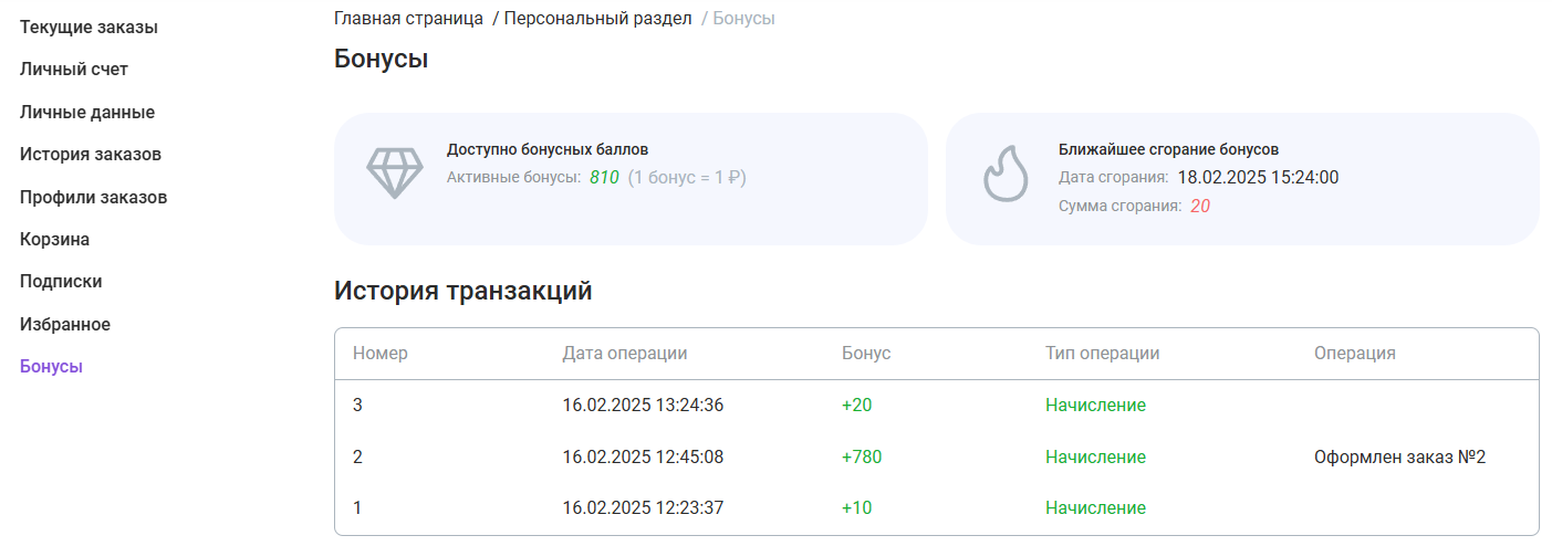 Документация Сотбит: . Программа лояльности. Картинка 1