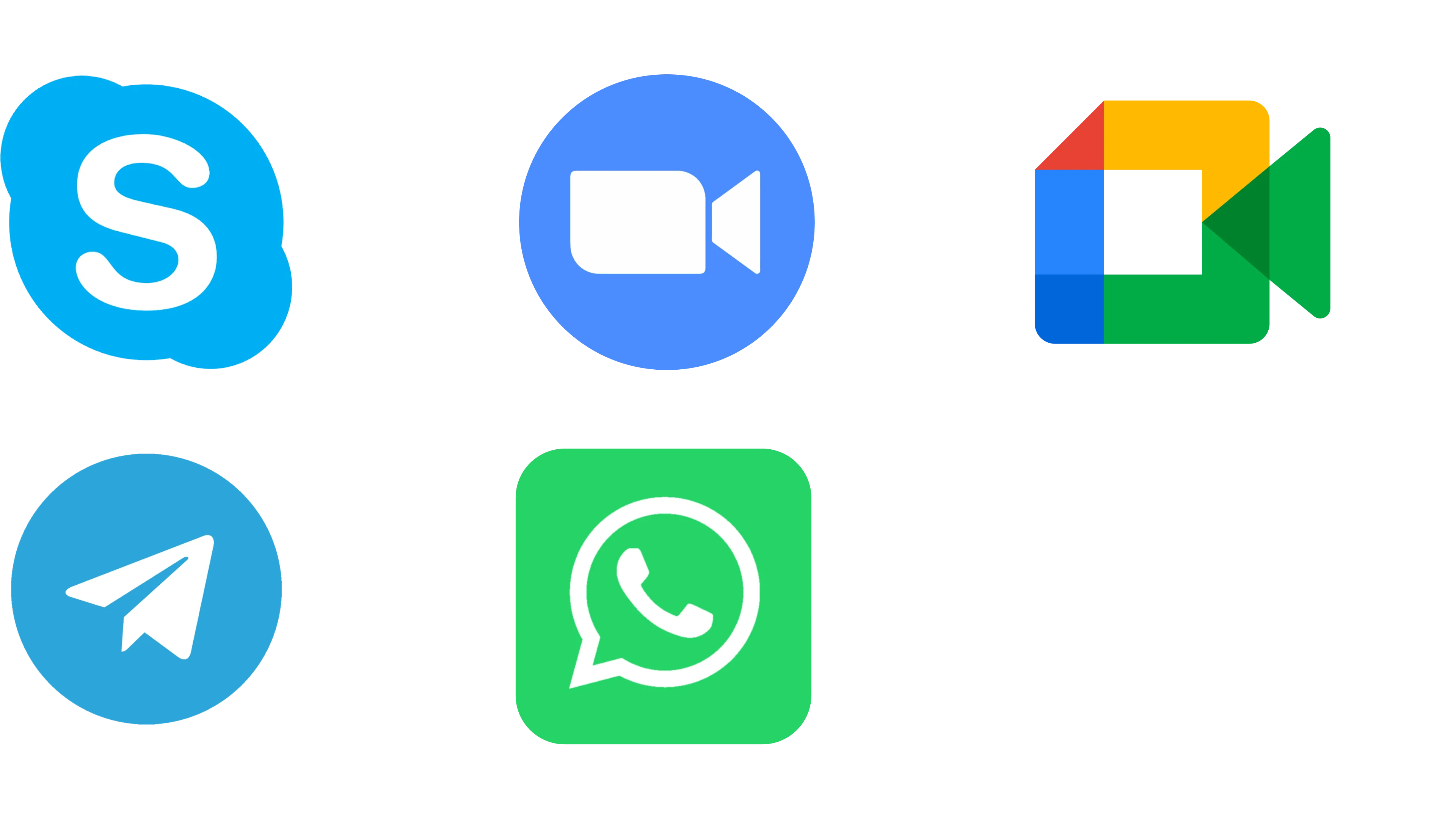 Средства связи: Skype, Zoom, Google Meet, Telegram, WhatsApp, Телефония